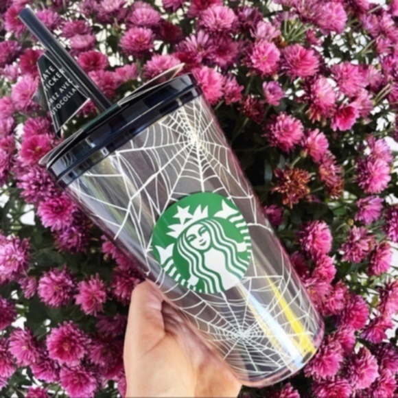 Starbucks Other - Starbucks NWT Spider Web Glow In The Dark Tumbler Cold Cup Halloween